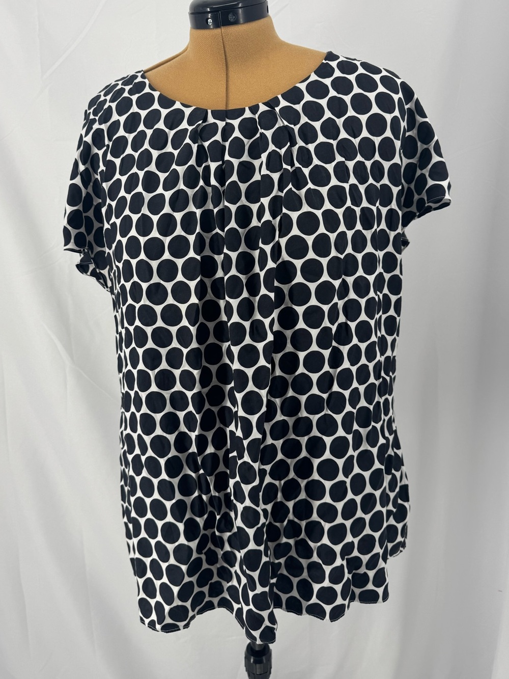 Boden Black & White Polka Dot Short Sleeve Blouse 0281